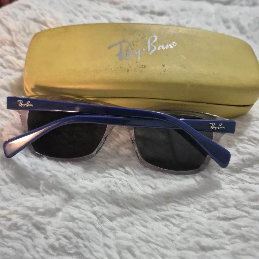 Ray-Ban Transparent Blue Sunglasses with Vibrant Case